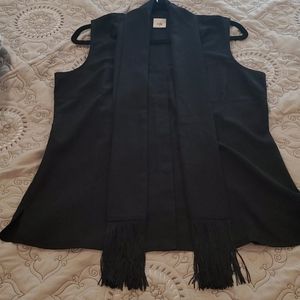 BLACK FRINGE BLOUSE